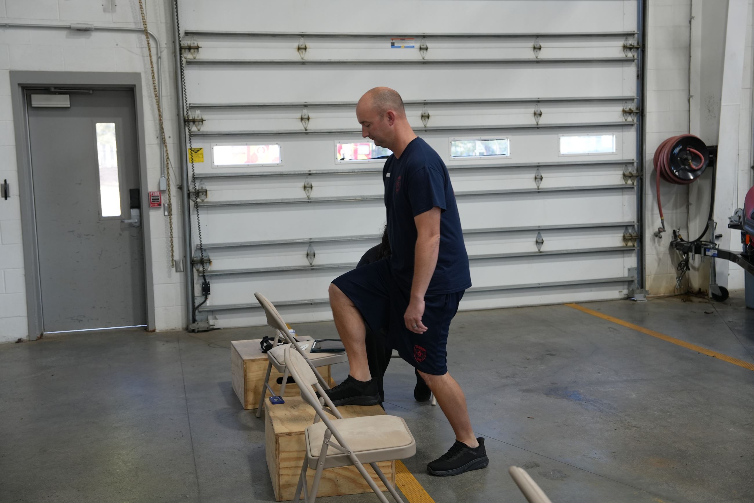 Firefighter Michael Duffy participates in slips, trips, and falls study 