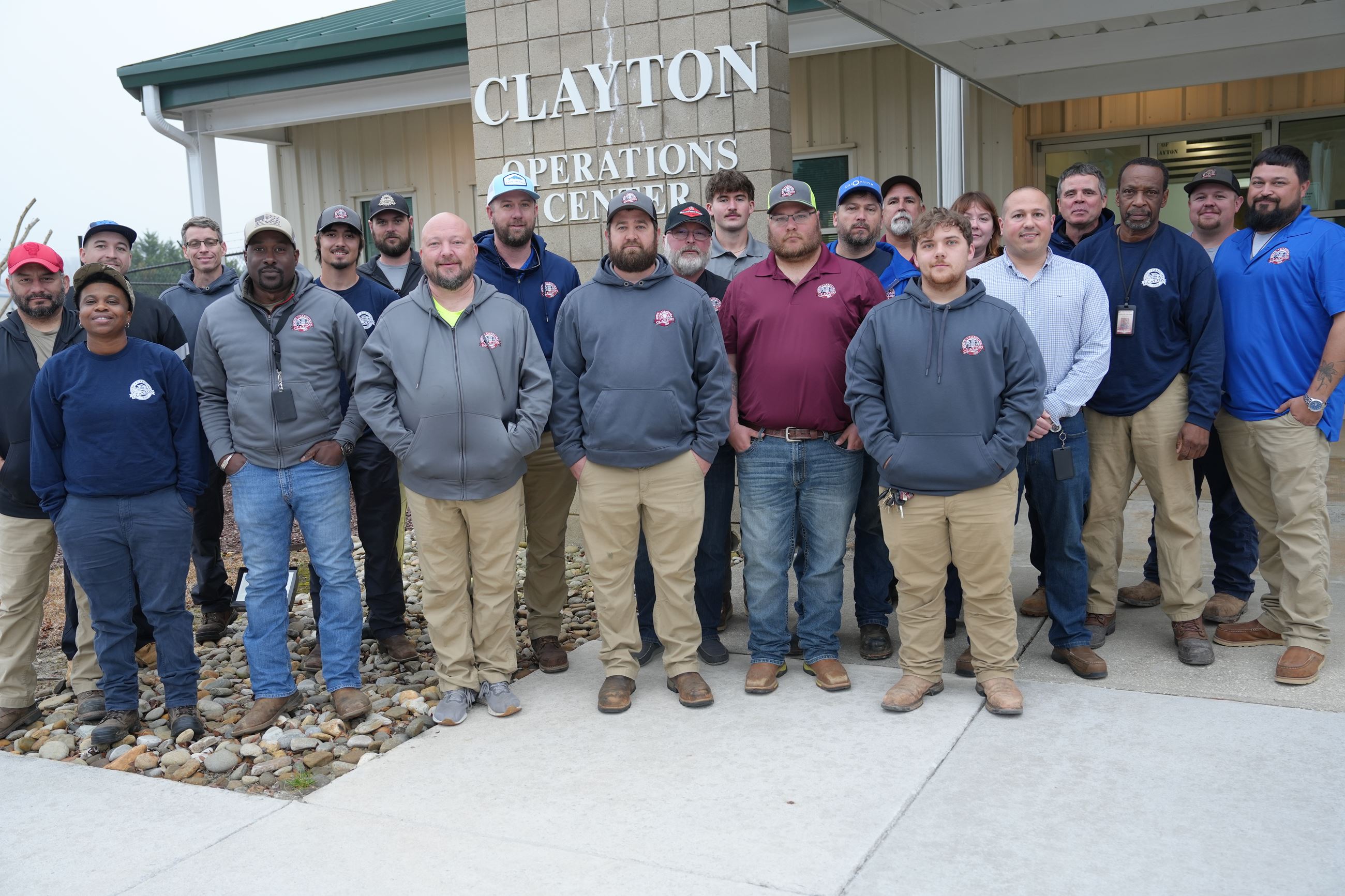 Town of Clayton’s Water Resources Department outside the Operations Center (653 Veterans Parkway) 
