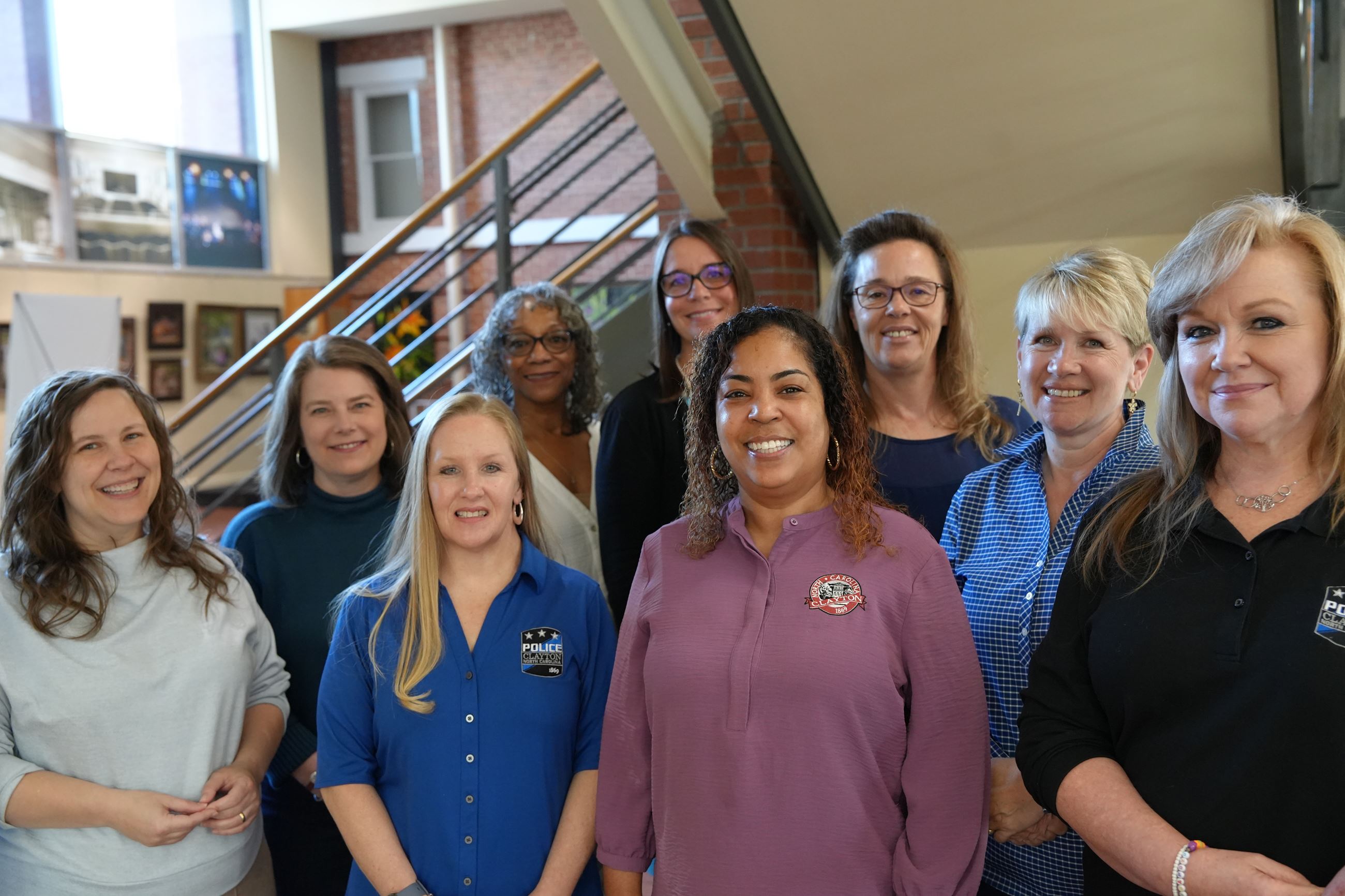 Town of Clayton Administrative Professionals pose for photo in Town Hall