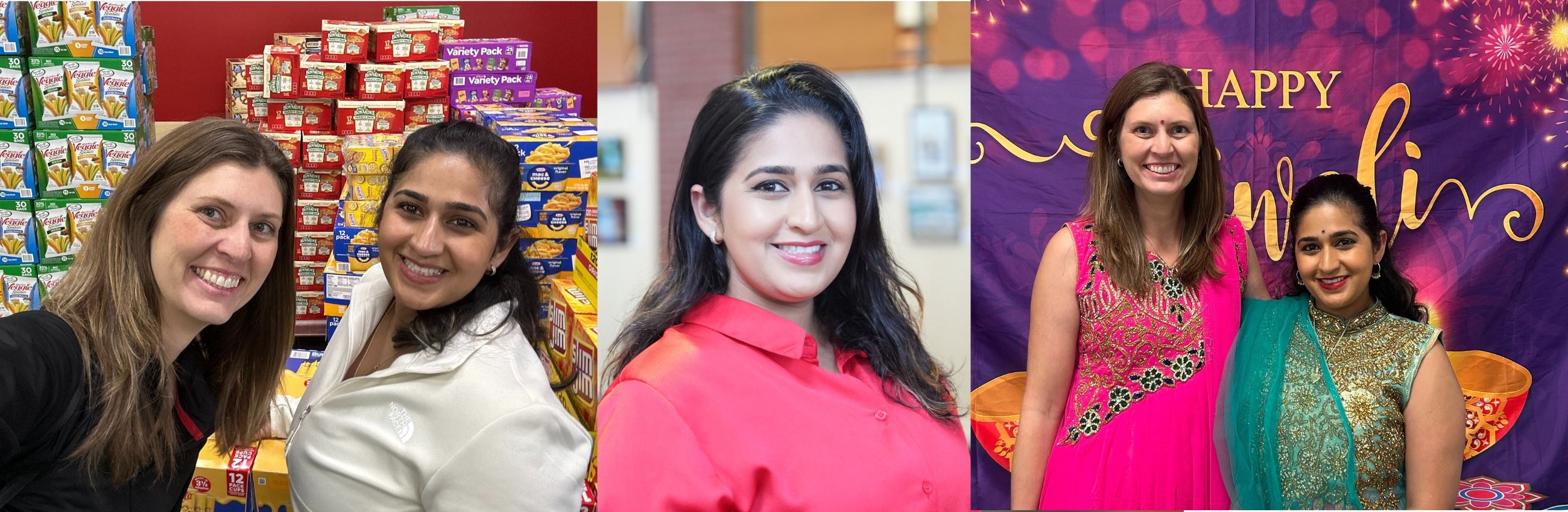 Collage of Aneesa Jagoo (Intern) and Nicole Niwa (Novo Nordisk) at various activities